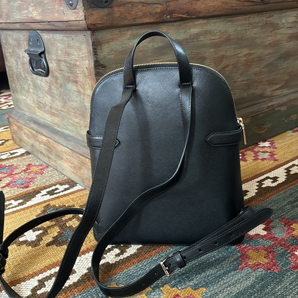 Kate Spade Staci Dome Medium Backpack Bag Black Saffiano leather - Picture 4 of 5